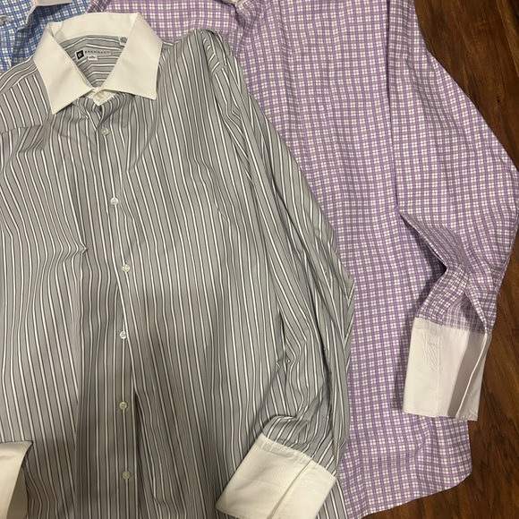 Bachrach Blue, Gray, and Purple Dress Shirts Bundle - Picture 3 of 14